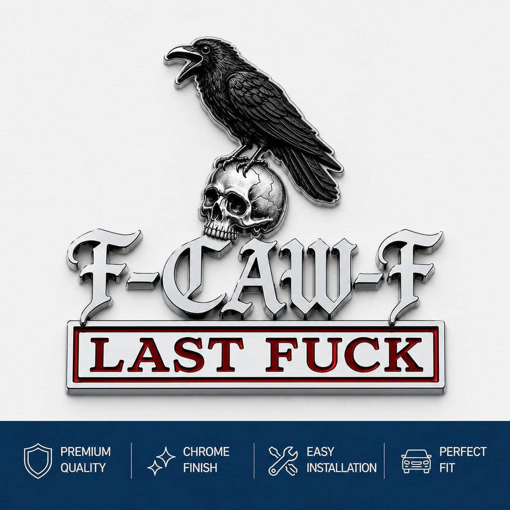 💥💥F-CAW-F bilens emblem i metall — För dig som skrattar åt livet och inte bryr dig! - KÖP 3 FÅ 2 GRATIS