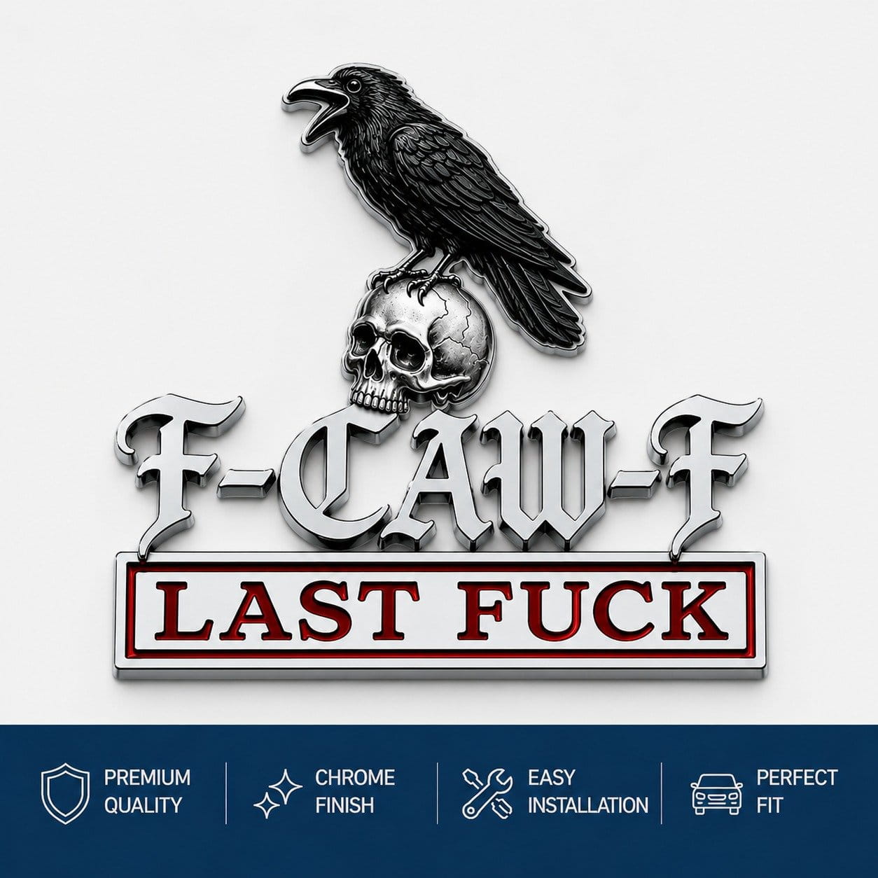 💥💥F-CAW-F bilens emblem i metall — För dig som skrattar åt livet och inte bryr dig! - KÖP 3 FÅ 2 GRATIS
