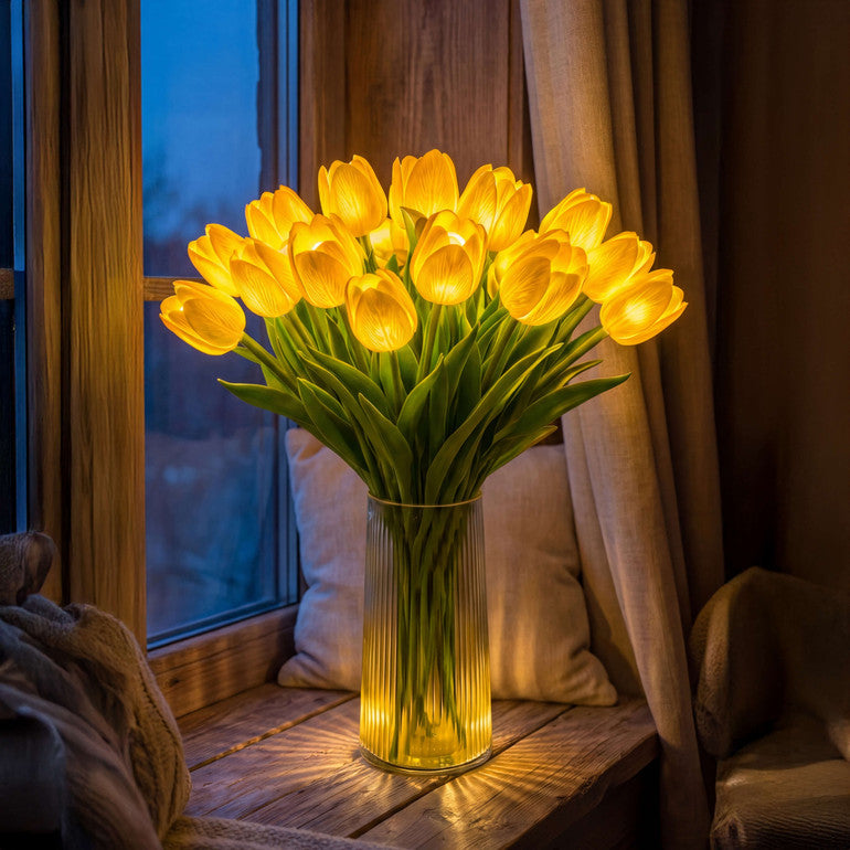 Strålande romantisk tulpanlampa