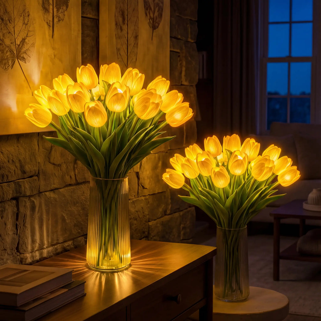 Strålande romantisk tulpanlampa