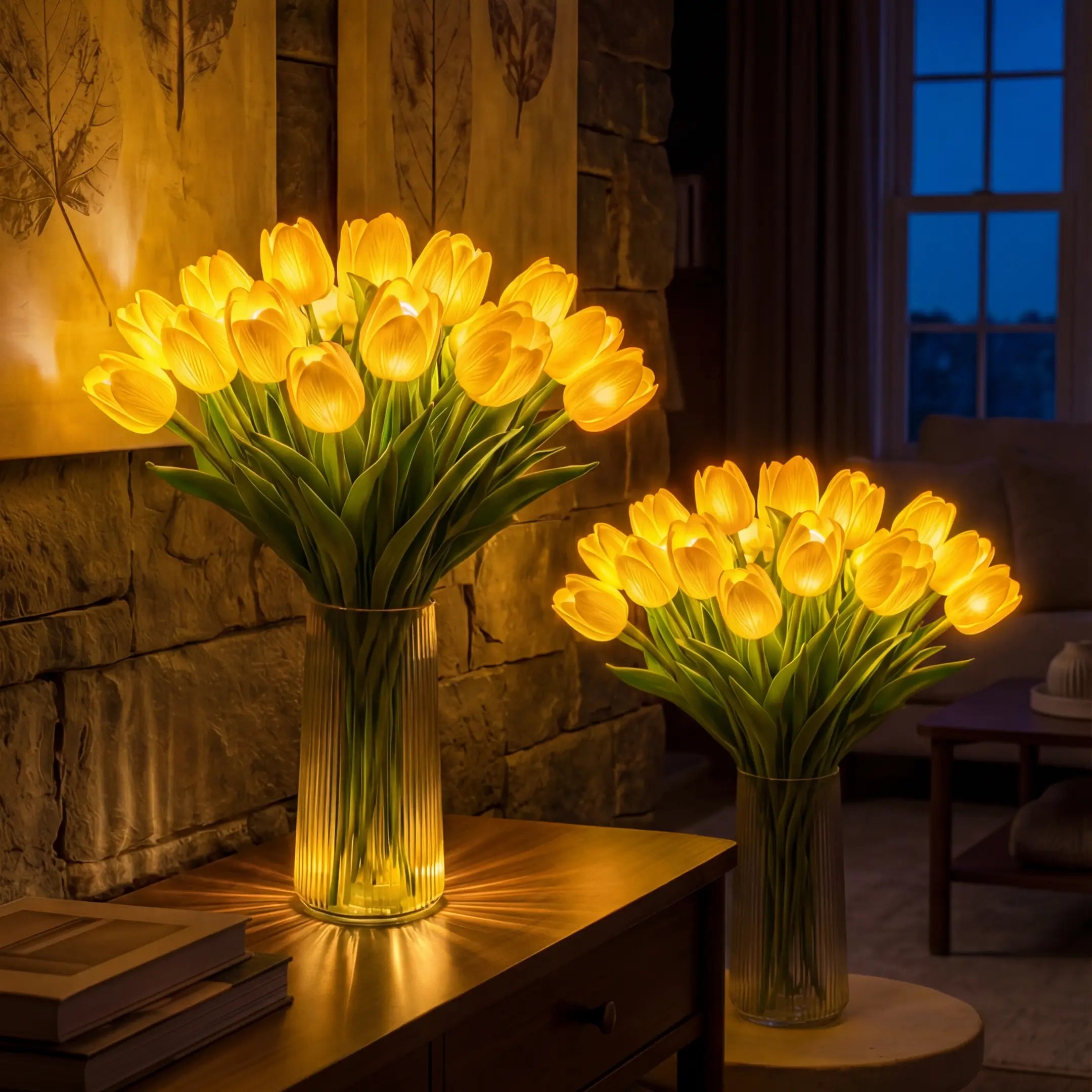 Strålande romantisk tulpanlampa