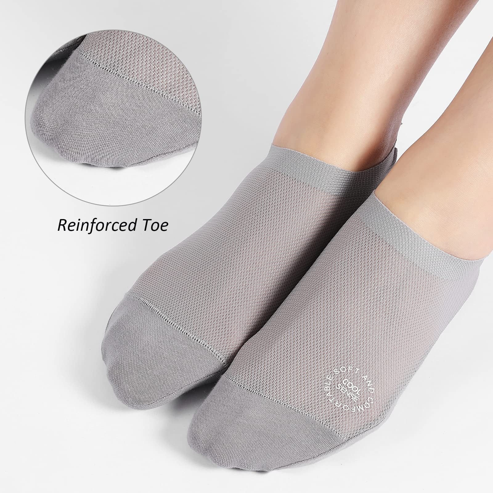 🔥 3-pack osynliga strumpor med grepp 🧦 – Andningsbar, lågskuren, halksäker och svettabsorberande design