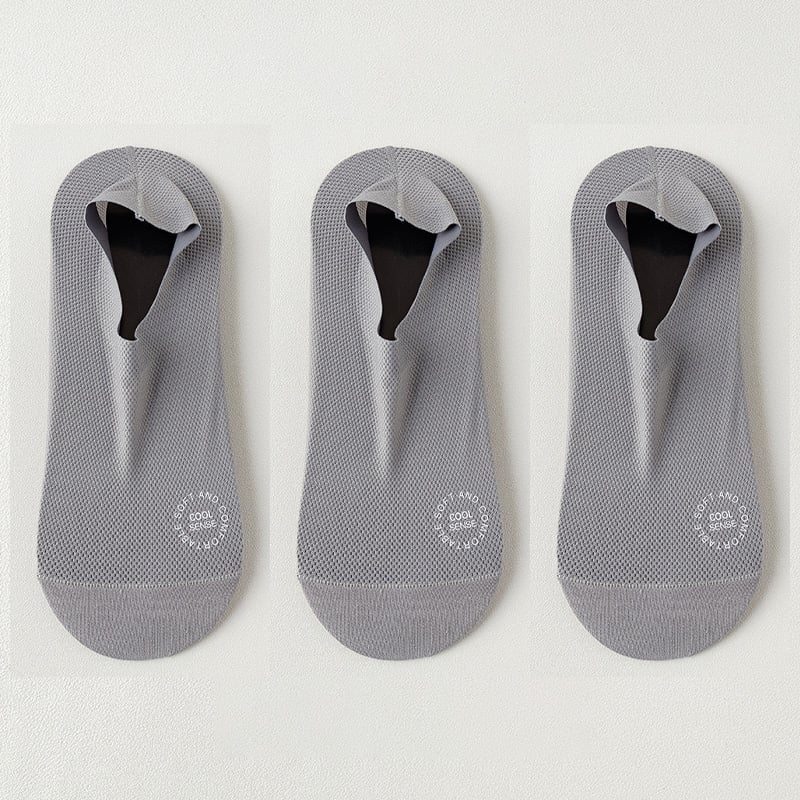 🔥 3-pack osynliga strumpor med grepp 🧦 – Andningsbar, lågskuren, halksäker och svettabsorberande design