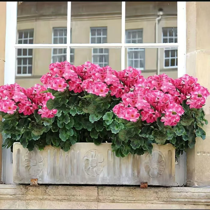 UV-resistenta konstgjorda pelargoner – Röda konstgjorda blommor för uteplats, trädgård och heminredning