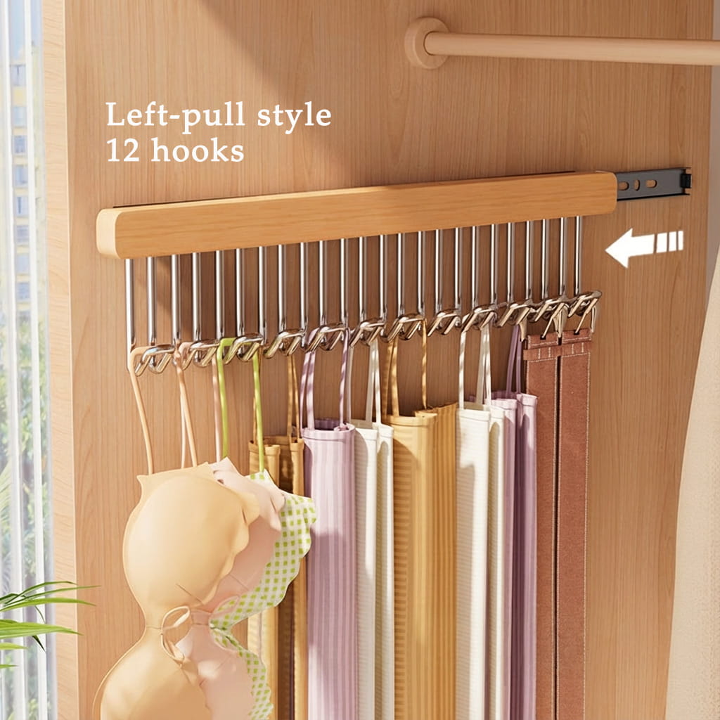 🌿Premium utdragbar klädhängare i trä