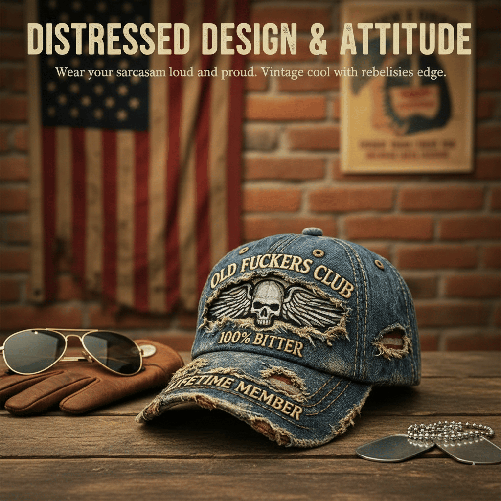 🧢Old F*ckers Club – Vintage-baseballkep