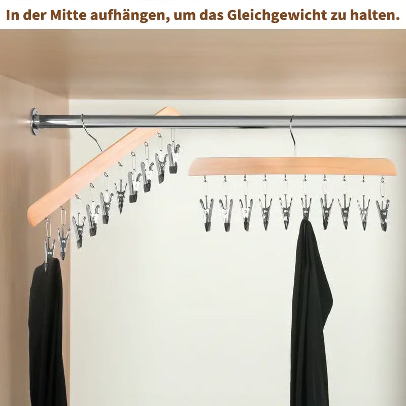 Garderobsorganiserare med 10 klämmor – platsbesparande hängande garderobsorganiserare