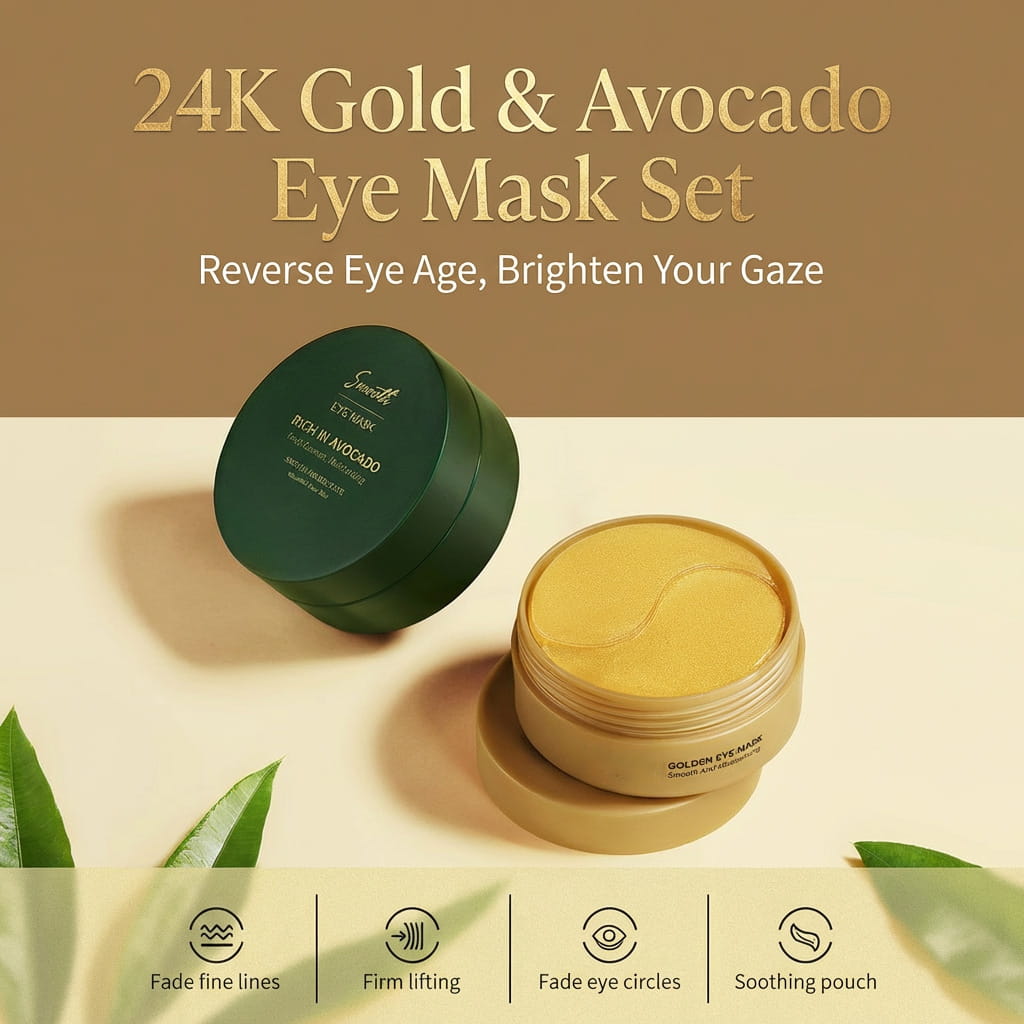 24K guld- och avokadoögonmask – motverkar åldrande av ögonen, ger dig en klarare blick