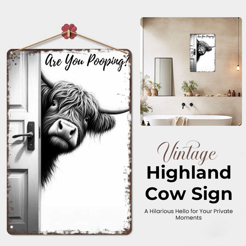 🐄 Den fräcka besökaren: Vintage Highland Cow-skyl