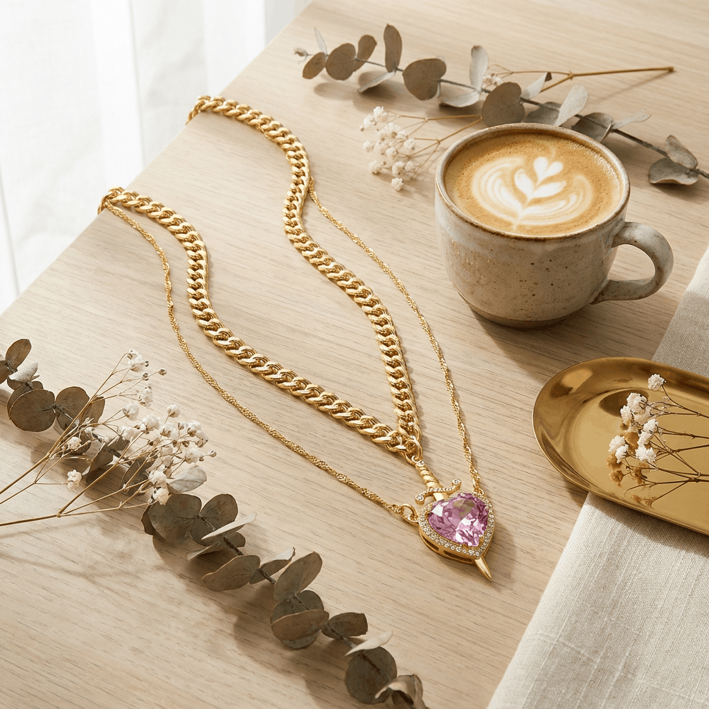 ❤️🗡️Svärd och hjärta matchande halsband