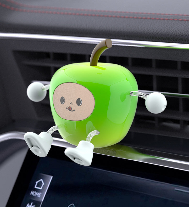 Wiggly Apple Car Decor för instrumentbrädan - Söt instrumentbrädesprydnad
