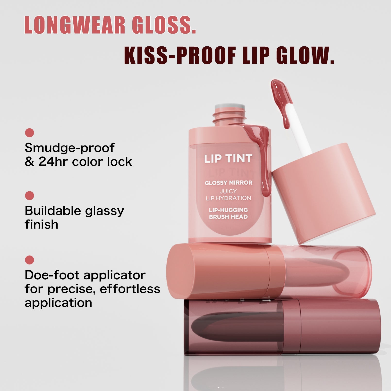 Mirror Gloss Lip Tint, Överföringssäker Långvarig Läppfärg