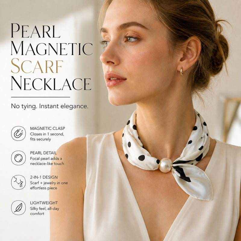 🤍 Pärlhalsband med magnetlås – Magnetlås – stil på ett ögonblick! ✨📦