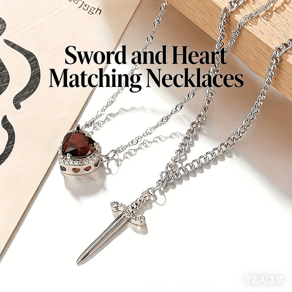 ❤️🗡️Svärd och hjärta matchande halsband