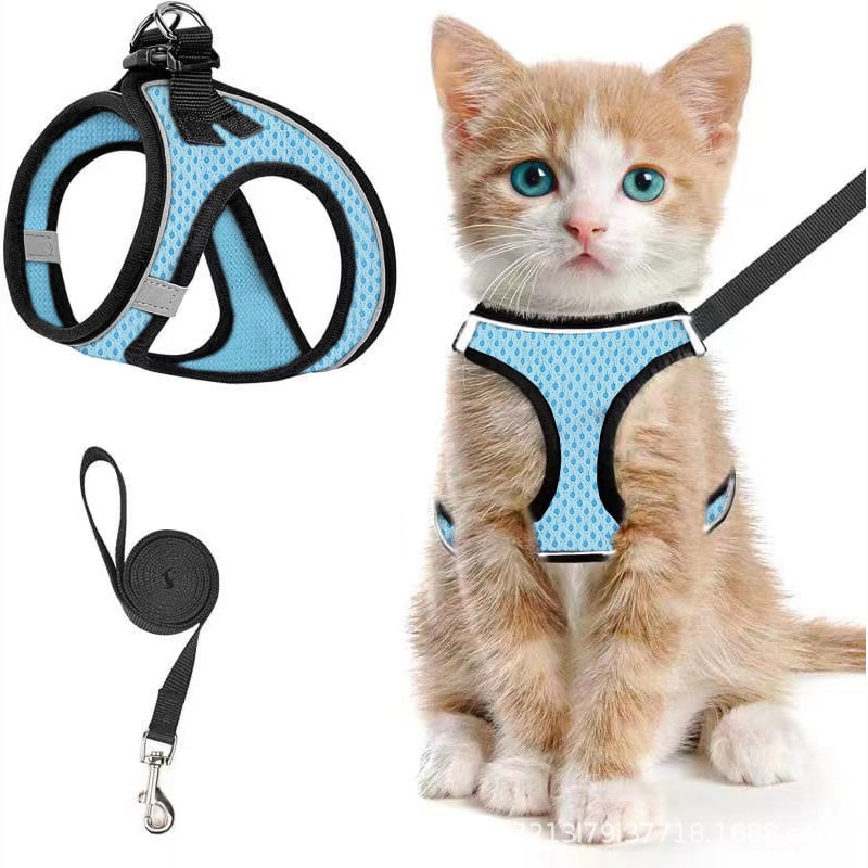 😺Halsband och koppel för katter, för att förhindra att de rymme