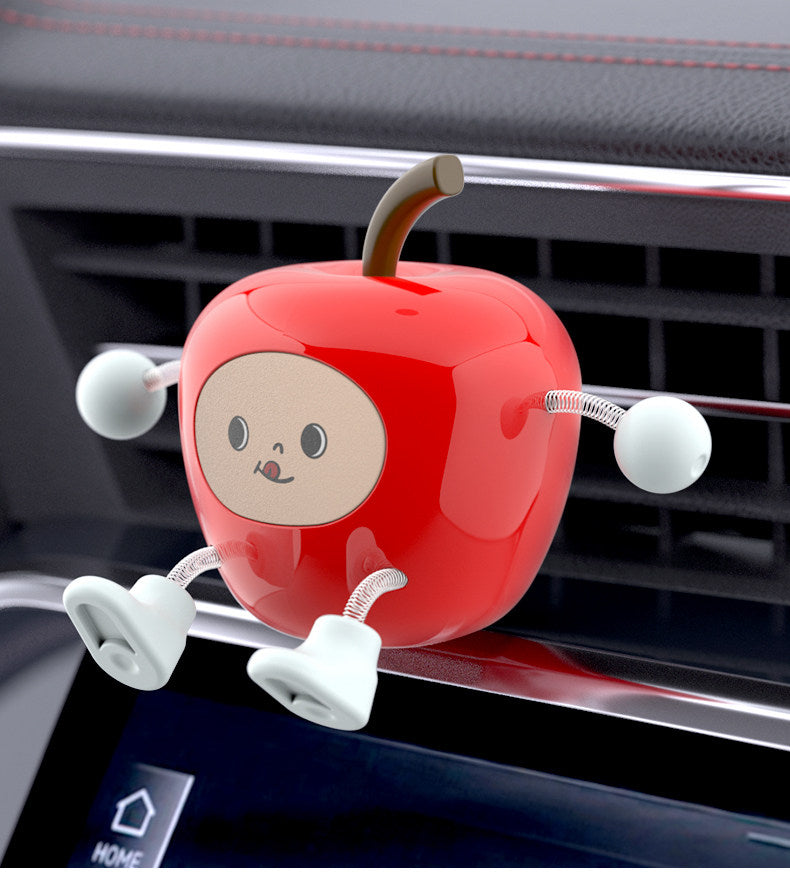 Wiggly Apple Car Decor för instrumentbrädan - Söt instrumentbrädesprydnad