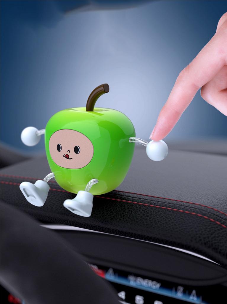 Wiggly Apple Car Decor för instrumentbrädan - Söt instrumentbrädesprydnad