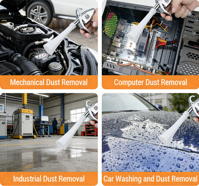 Tornado rengöringspistol – 2-i-1 luftblåsare med borste