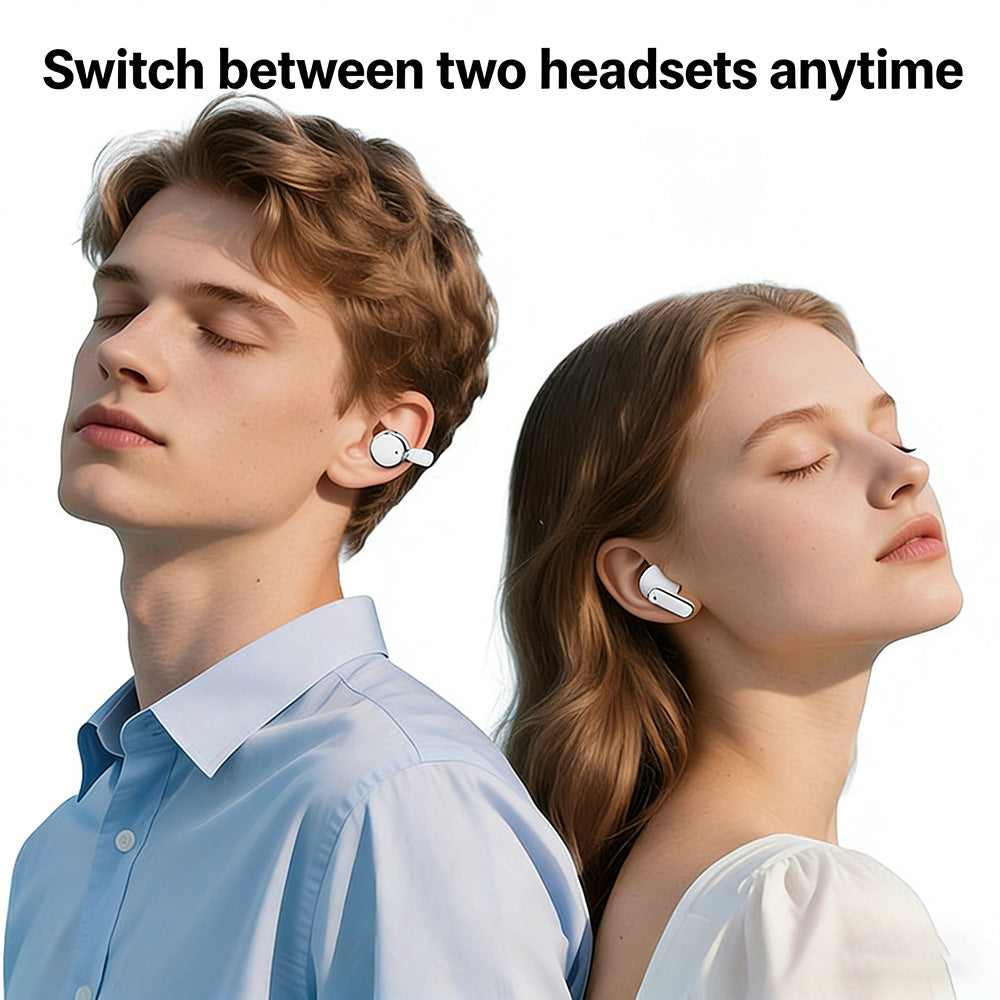 2-i-1 trådlösa Bluetooth-öronsnäckor med öronklämmor och öronproppar | 30 timmars speltid