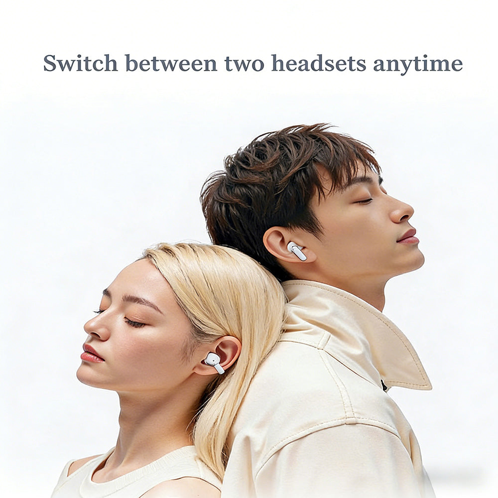 2-i-1 trådlösa Bluetooth-öronsnäckor med öronklämmor och öronproppar | 30 timmars speltid