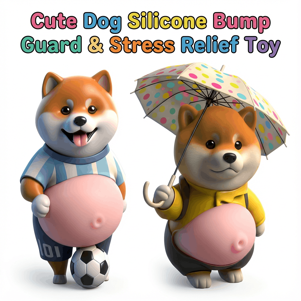 🐶¾Söt silikonleksak för hundar som skyddar mot stötar och minskar stress