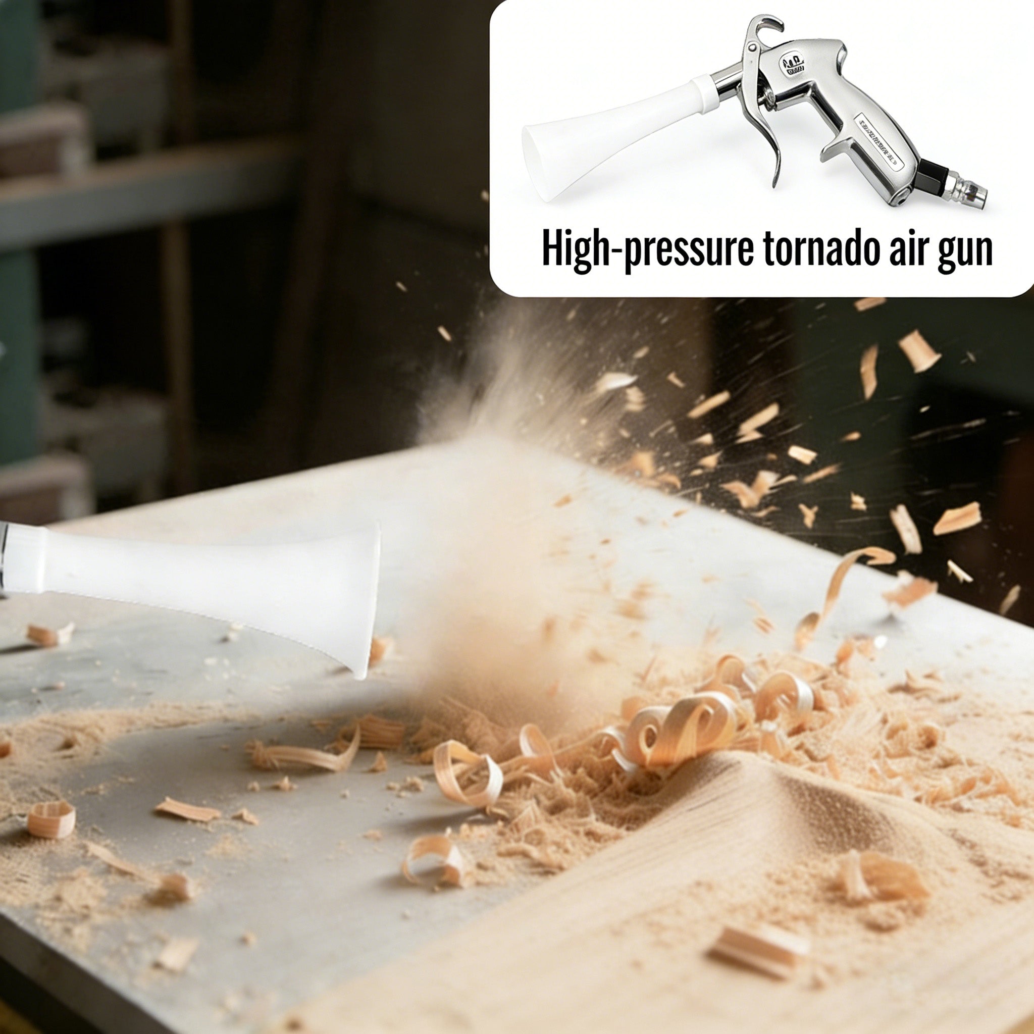 Tornado rengöringspistol – 2-i-1 luftblåsare med borste