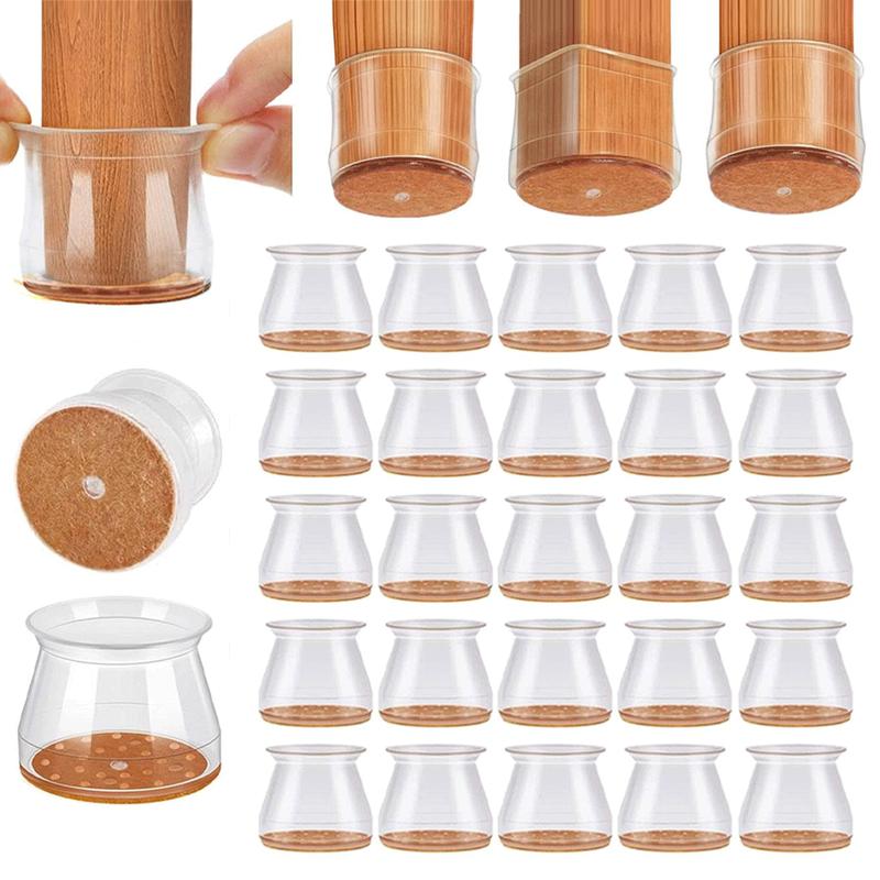 ✨Universella gummibenskydd för stolar – Lämpliga för alla stolsbensformer, reptåliga och slitstarka, den ultimata lösningen för att skydda dina golv.