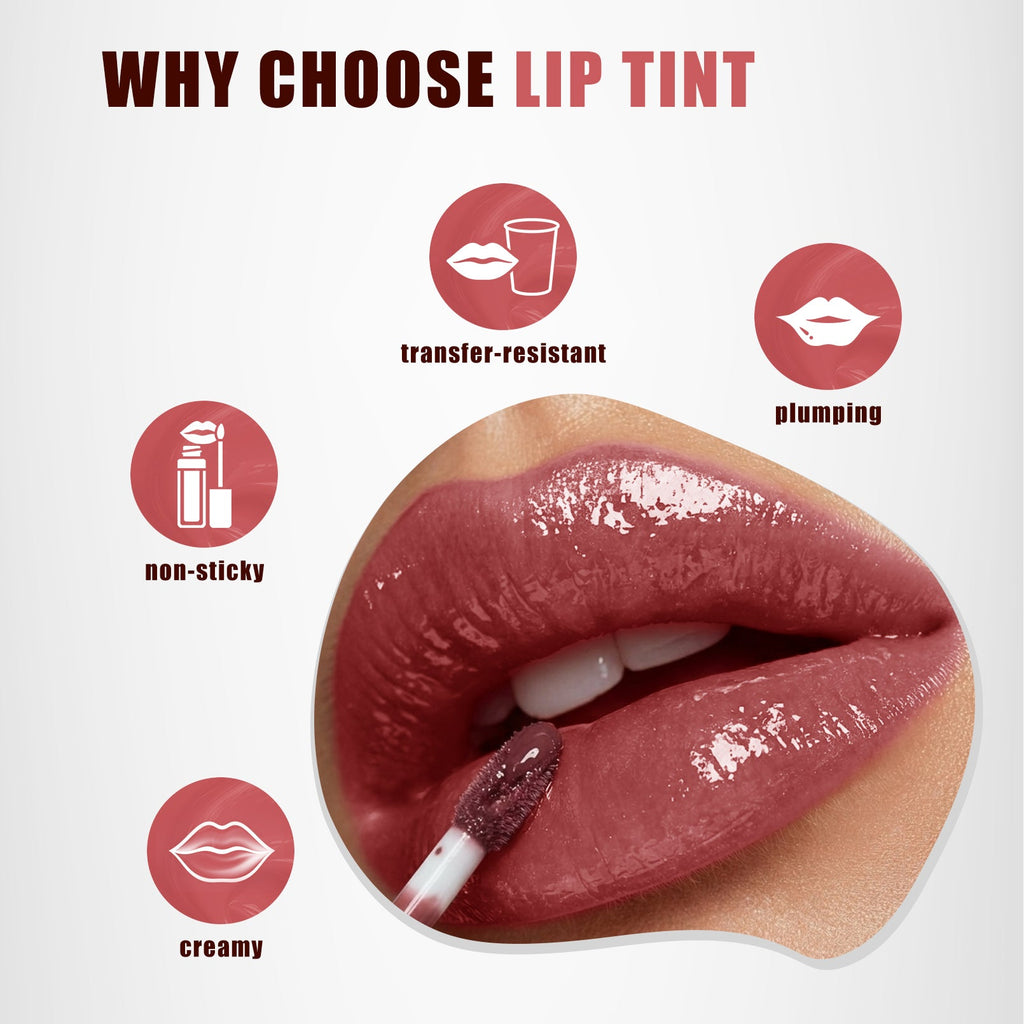 Mirror Gloss Lip Tint, Överföringssäker Långvarig Läppfärg