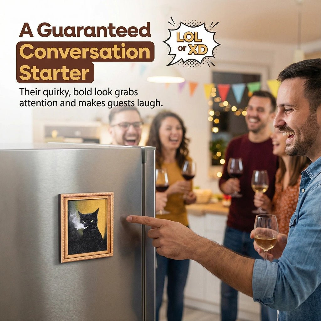 🌹 Söta kylskåpsmagneter med katter – Förtrollande kattdekorationer med ram för hemmet och kontoret 🐱✨