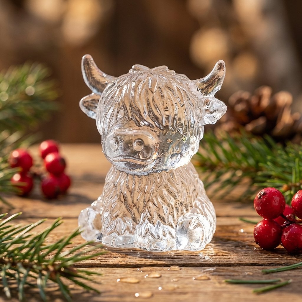 🐮 Mini Highland Cow isbit- och dessertform 🧊🍪 Söt 3D-is för drycker, fester och presenter💕
