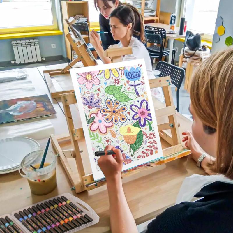 🔥Sista dagen 49 % rabatt🎨24/48/72/96 färger Glitter Effect Brush Markers