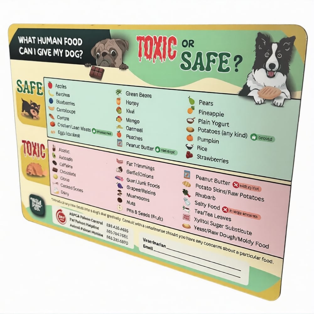 "Kan min hund/katt äta detta?" Magnet – Den ultimata snabbguiden för husdjursägare! Kylskåpsmagnet för djur