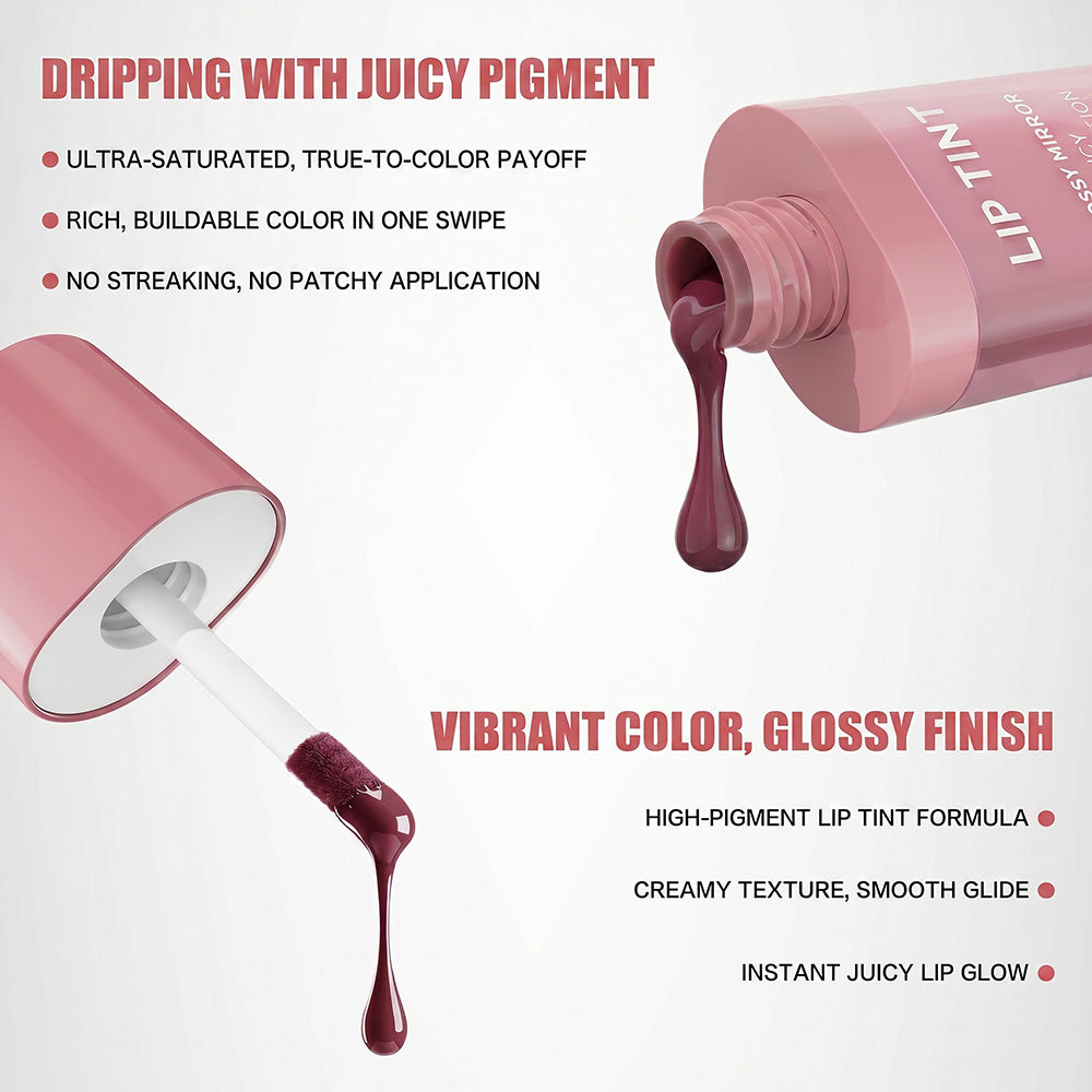 Mirror Gloss Lip Tint, Överföringssäker Långvarig Läppfärg