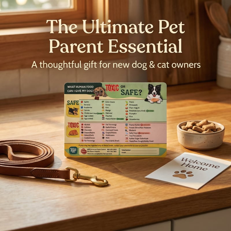 "Kan min hund/katt äta detta?" Magnet – Den ultimata snabbguiden för husdjursägare! Kylskåpsmagnet för djur