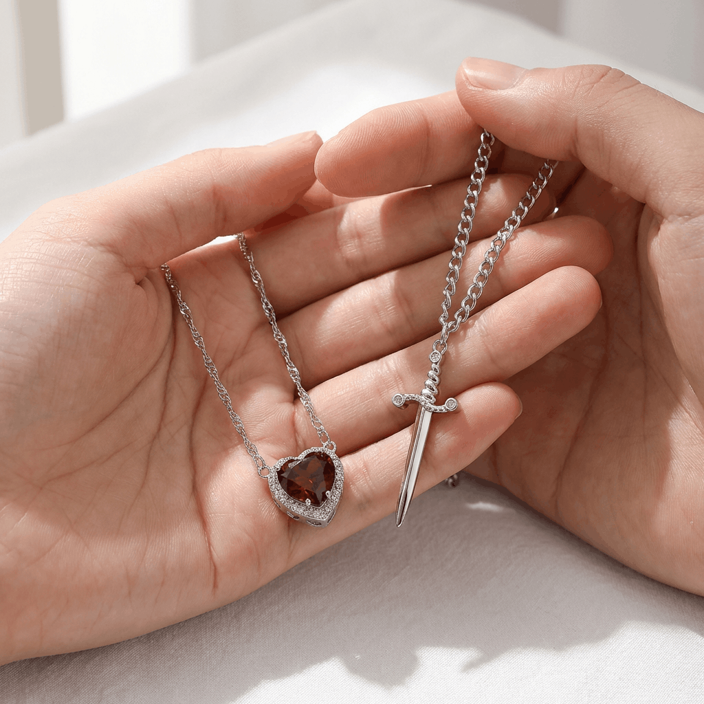 ❤️🗡️Svärd och hjärta matchande halsband