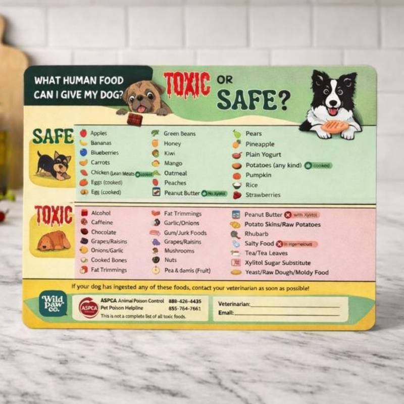 "Kan min hund/katt äta detta?" Magnet – Den ultimata snabbguiden för husdjursägare! Kylskåpsmagnet för djur