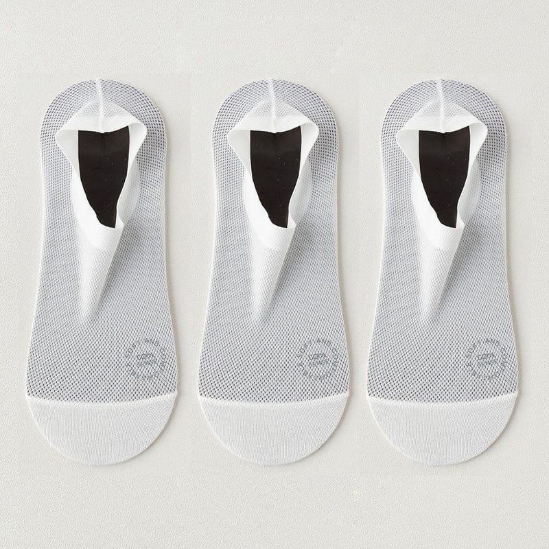 🔥 3-pack osynliga strumpor med grepp 🧦 – Andningsbar, lågskuren, halksäker och svettabsorberande design