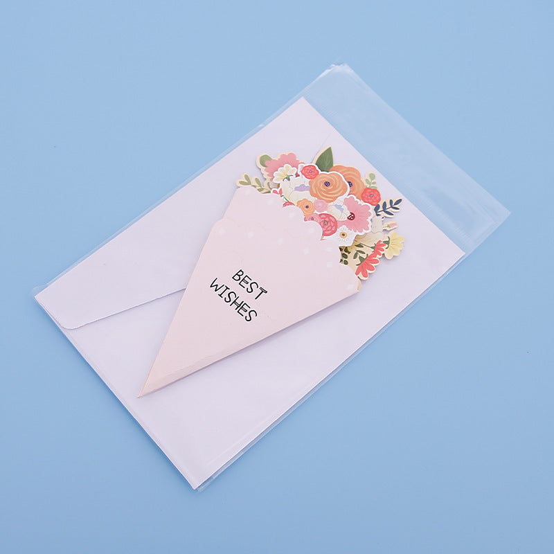 💐3D-blombukett-gratulationskort – kreativa blomsterkort med kuvert