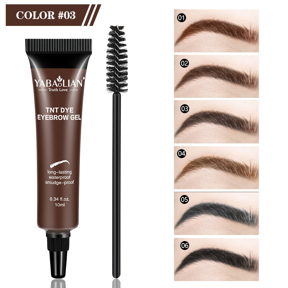 Långvarig, vattenfast och smetfri flytande ögonbrynsgel/färg