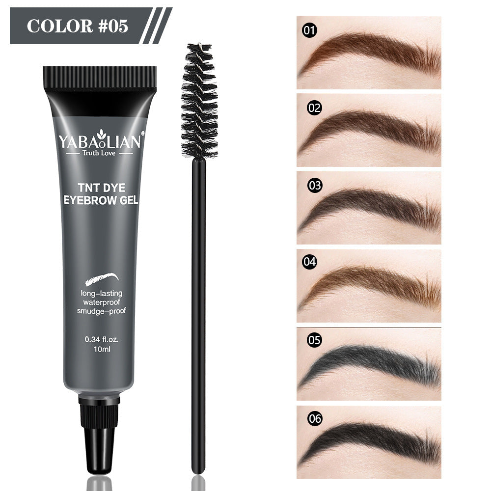 Långvarig, vattenfast och smetfri flytande ögonbrynsgel/färg