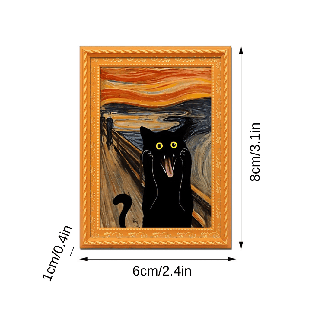 🌹 Söta kylskåpsmagneter med katter – Förtrollande kattdekorationer med ram för hemmet och kontoret 🐱✨