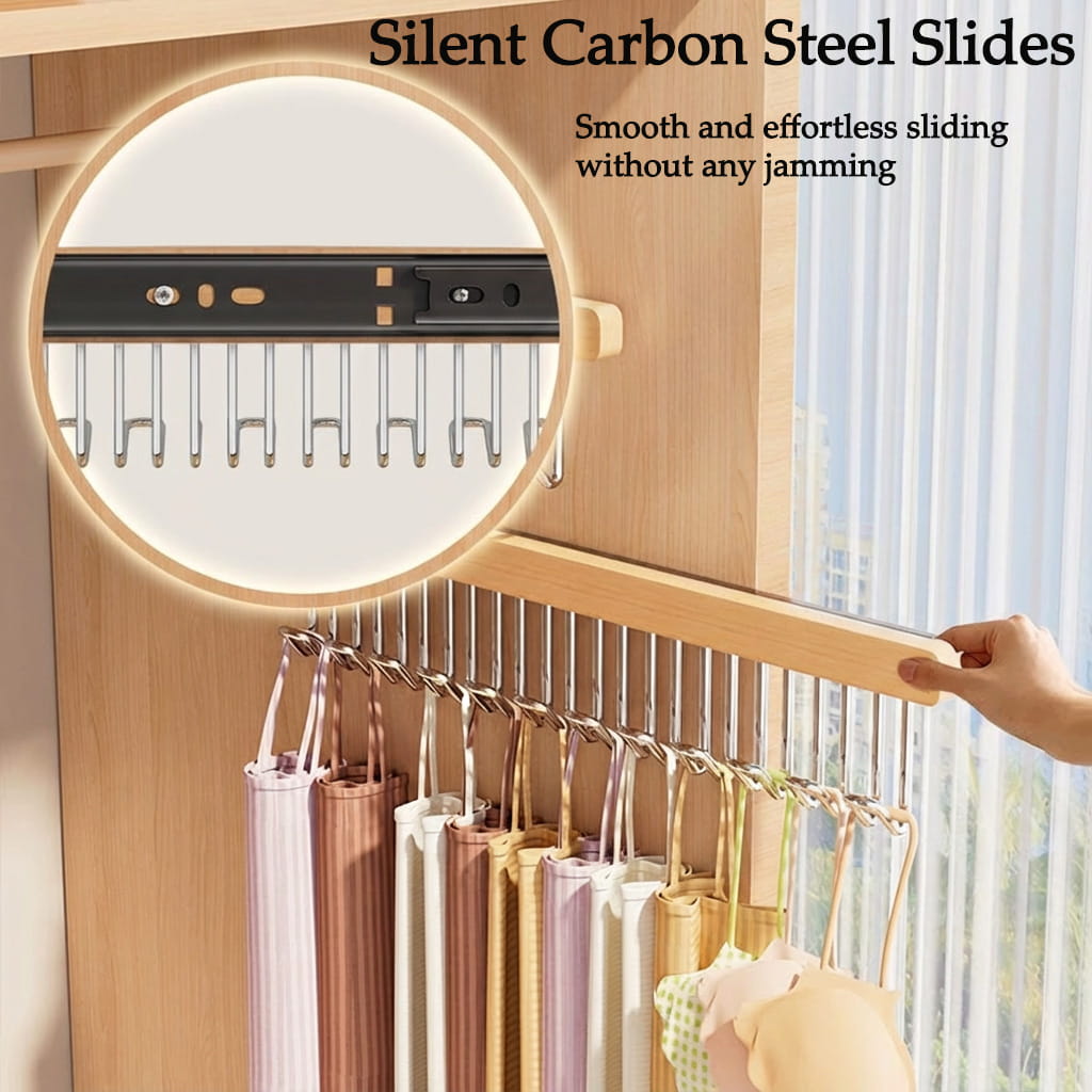 🌿Premium utdragbar klädhängare i trä