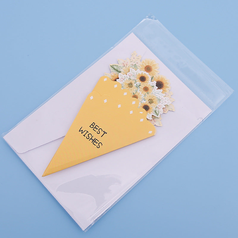 💐3D-blombukett-gratulationskort – kreativa blomsterkort med kuvert