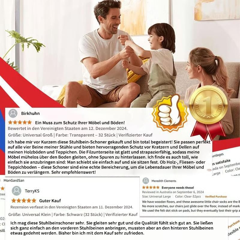 ✨Universella gummibenskydd för stolar – Lämpliga för alla stolsbensformer, reptåliga och slitstarka, den ultimata lösningen för att skydda dina golv.