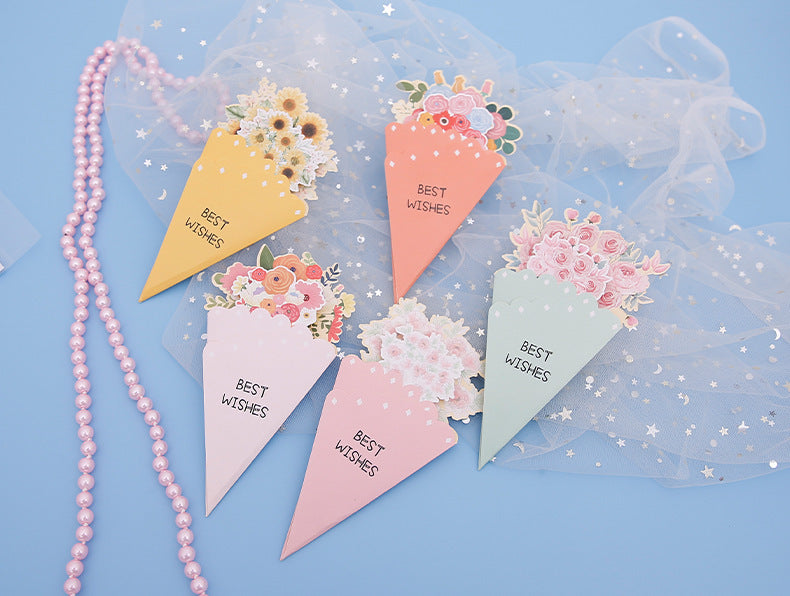 💐3D-blombukett-gratulationskort – kreativa blomsterkort med kuvert