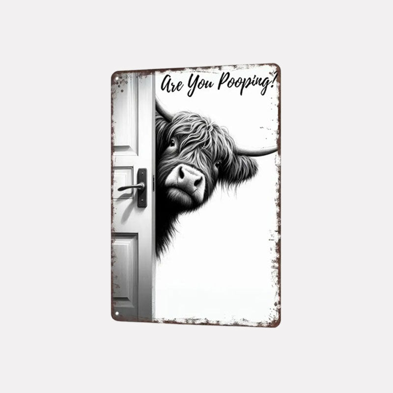 🐄 Den fräcka besökaren: Vintage Highland Cow-skyl