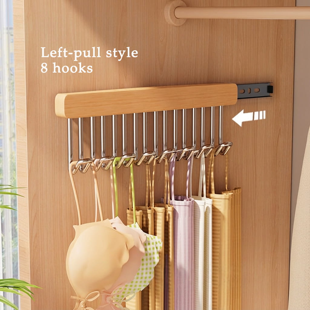 🌿Premium utdragbar klädhängare i trä