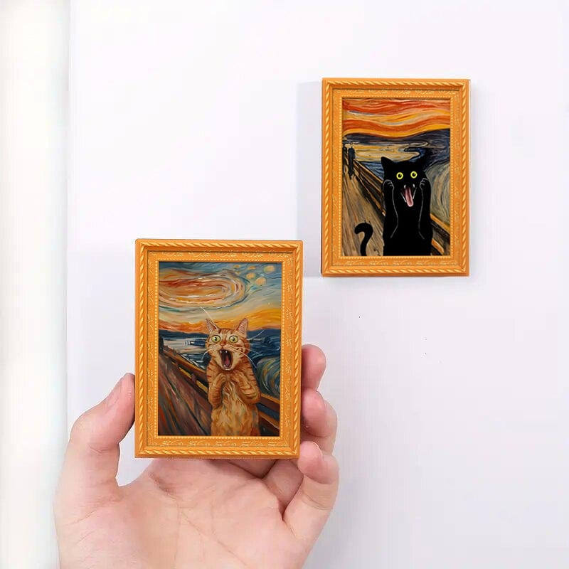 🌹 Söta kylskåpsmagneter med katter – Förtrollande kattdekorationer med ram för hemmet och kontoret 🐱✨