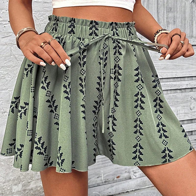 🔥💃 Högmidjade shorts för damer med bohemiskt mönster
