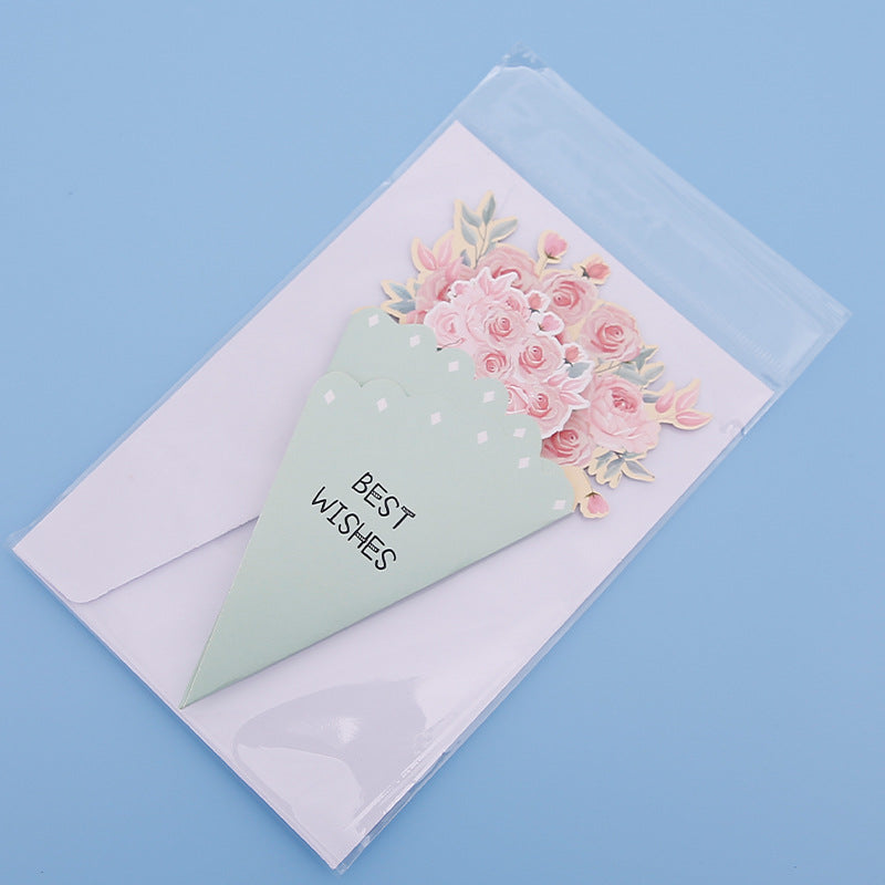 💐3D-blombukett-gratulationskort – kreativa blomsterkort med kuvert